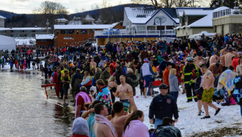 Polar Plunge in Saluda River 13 Stripes River Lodge 2024